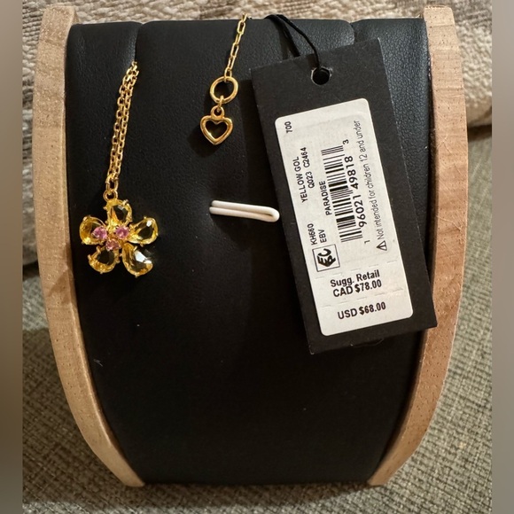 Kate Spade NY Gold-Tone Paradise Flower Mini Pendant Necklace New w Tag 16-19 In - Picture 9 of 11